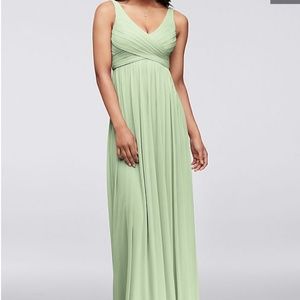 Long Mesh Dress with Cowl Back Detail in Meadow